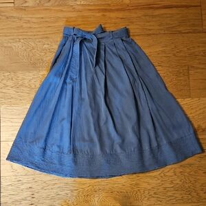 Banana Republic A-Line Skirt Cornflower Blue Size 4 Pockets Belt Retro Style
